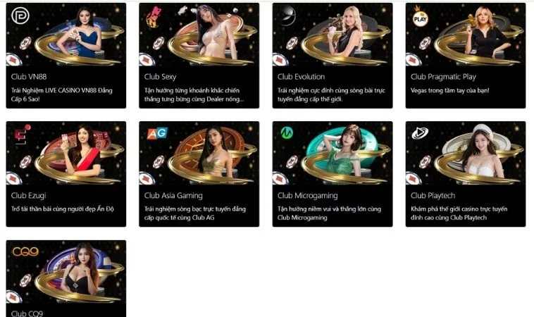 Sảnh Casino Online VN86 quy tụ dàn dealer xinh đẹp